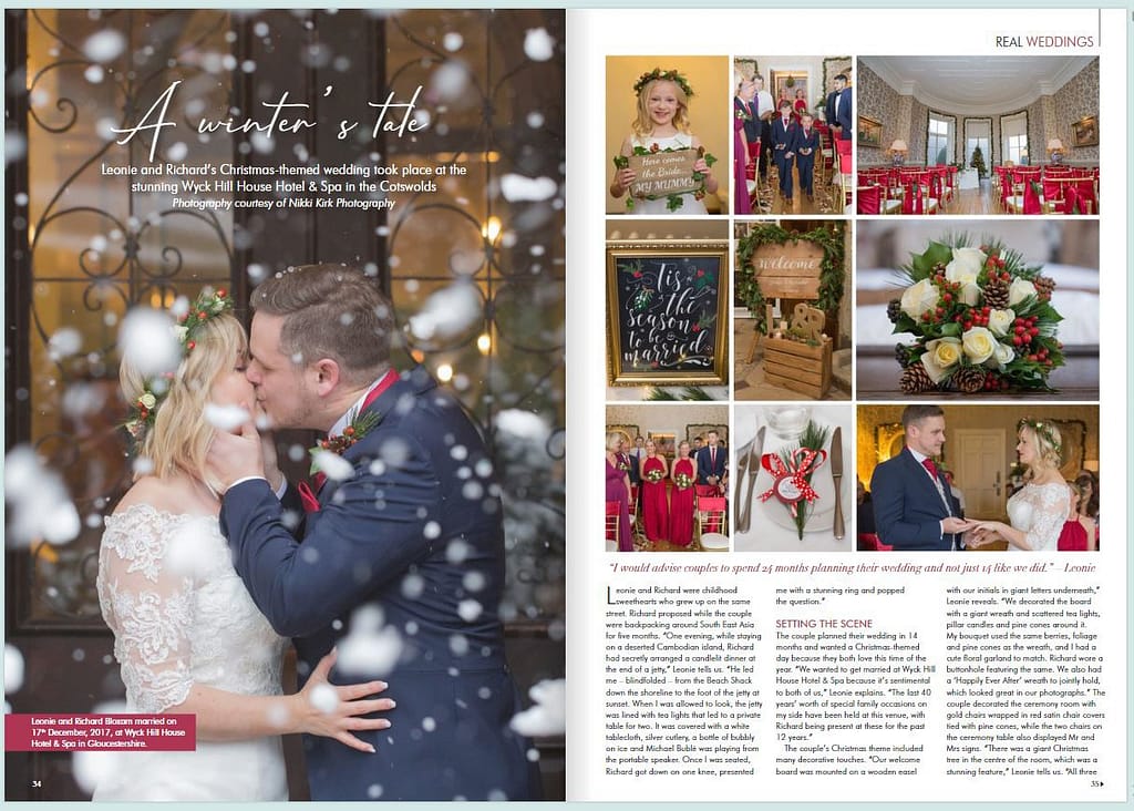 Christmas wedding Wyck Hill House