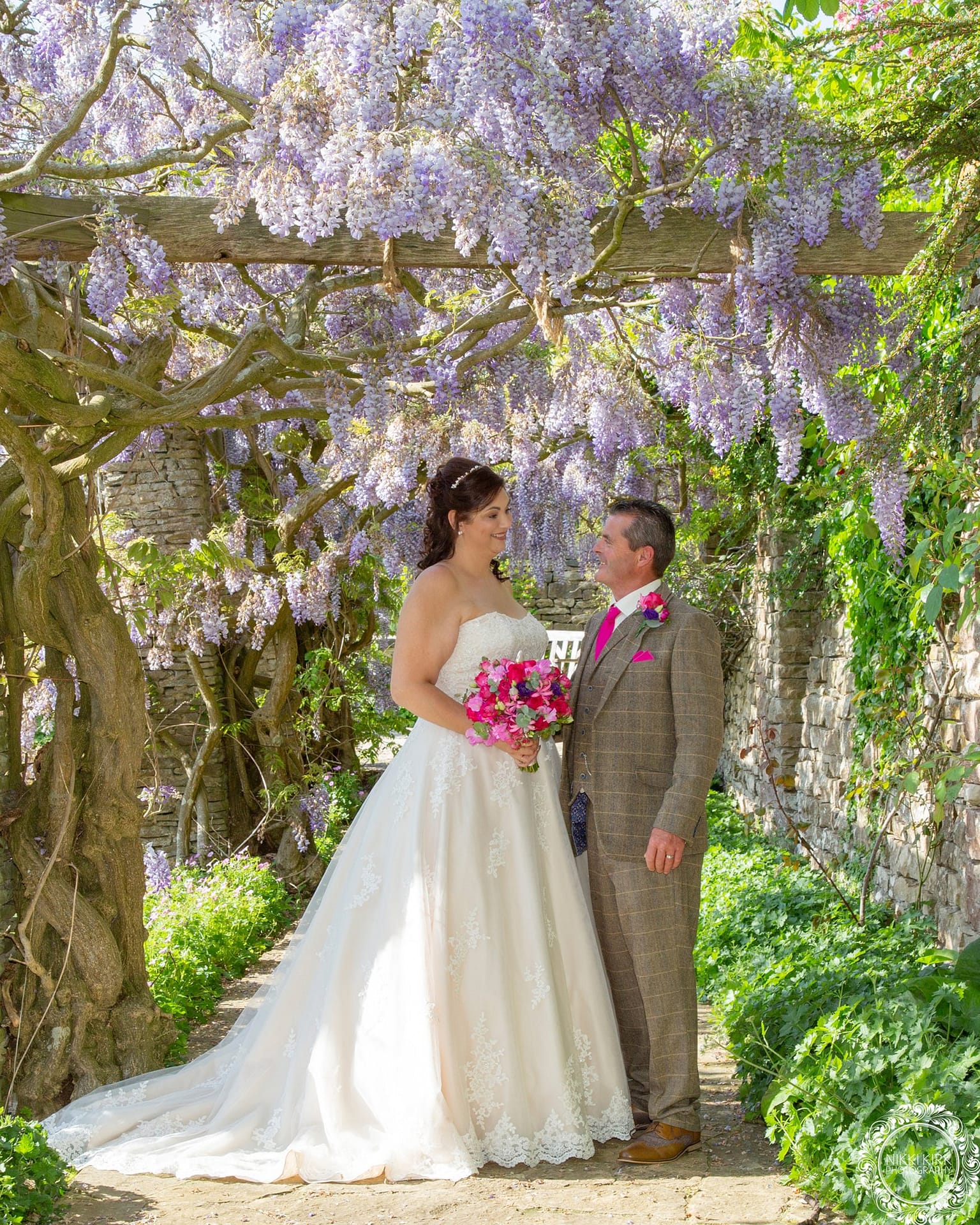 Glenfall House Wedding Photographer wisteria walk